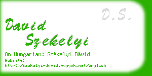 david szekelyi business card